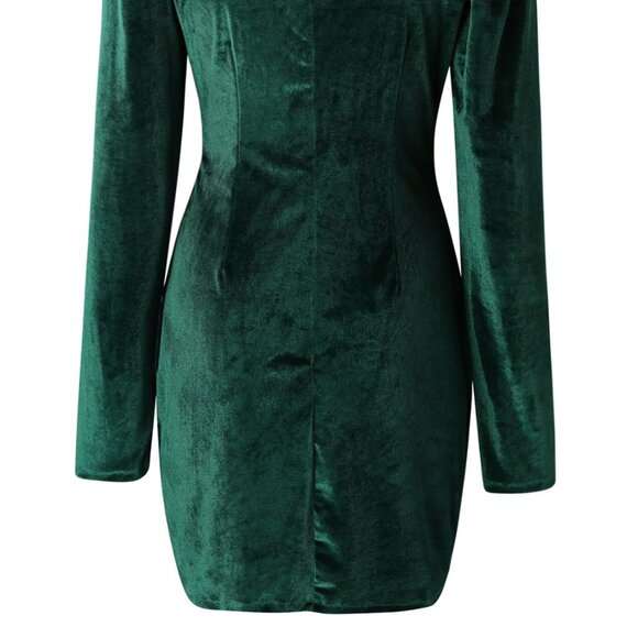 Ruched Surplice Long Sleeve Dress